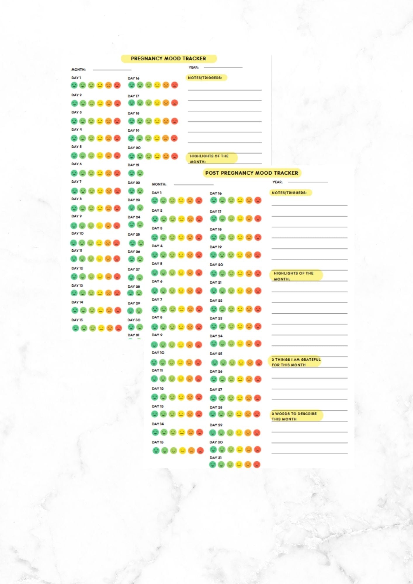Pregnancy mood tracker bundle