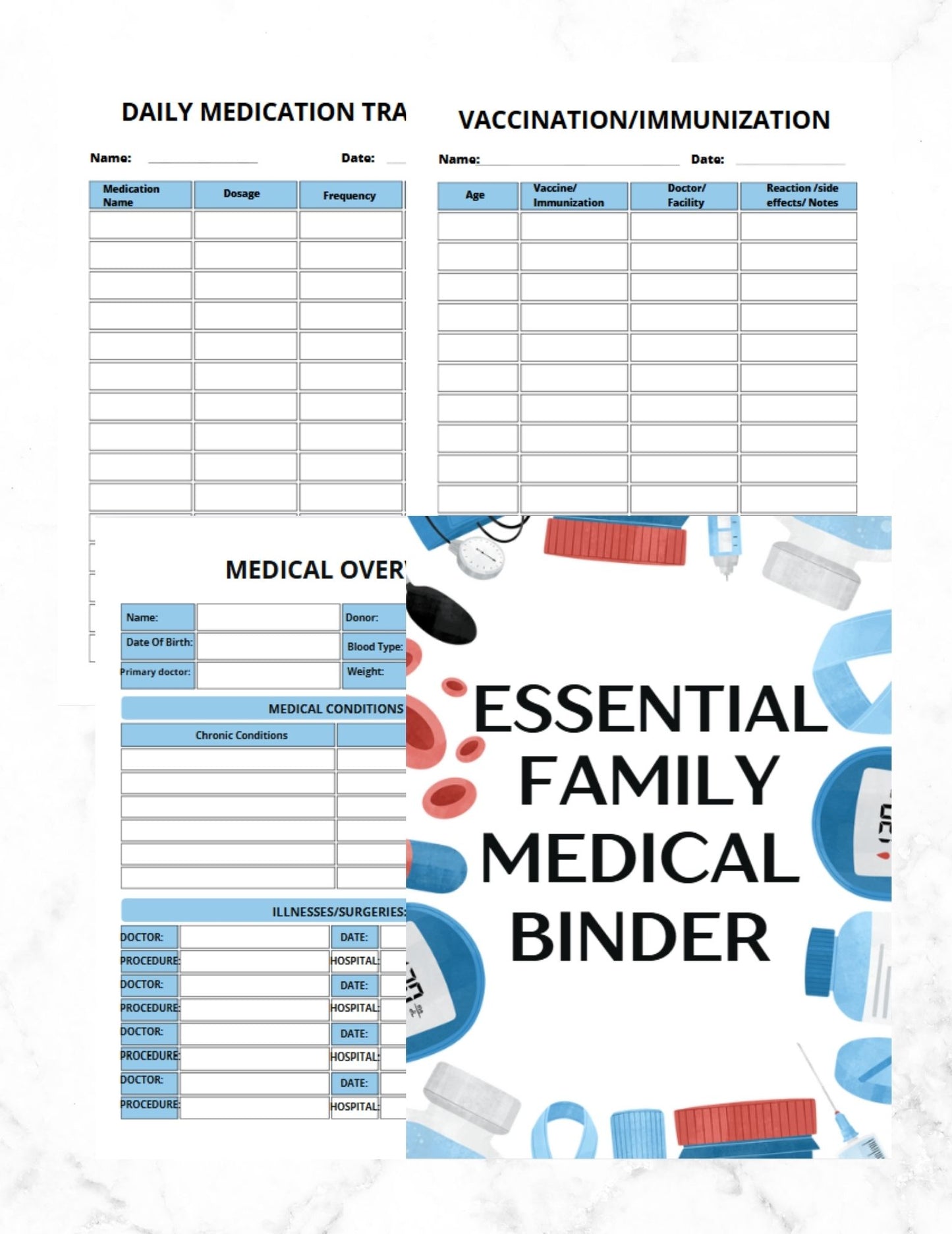 Essential family medical binder