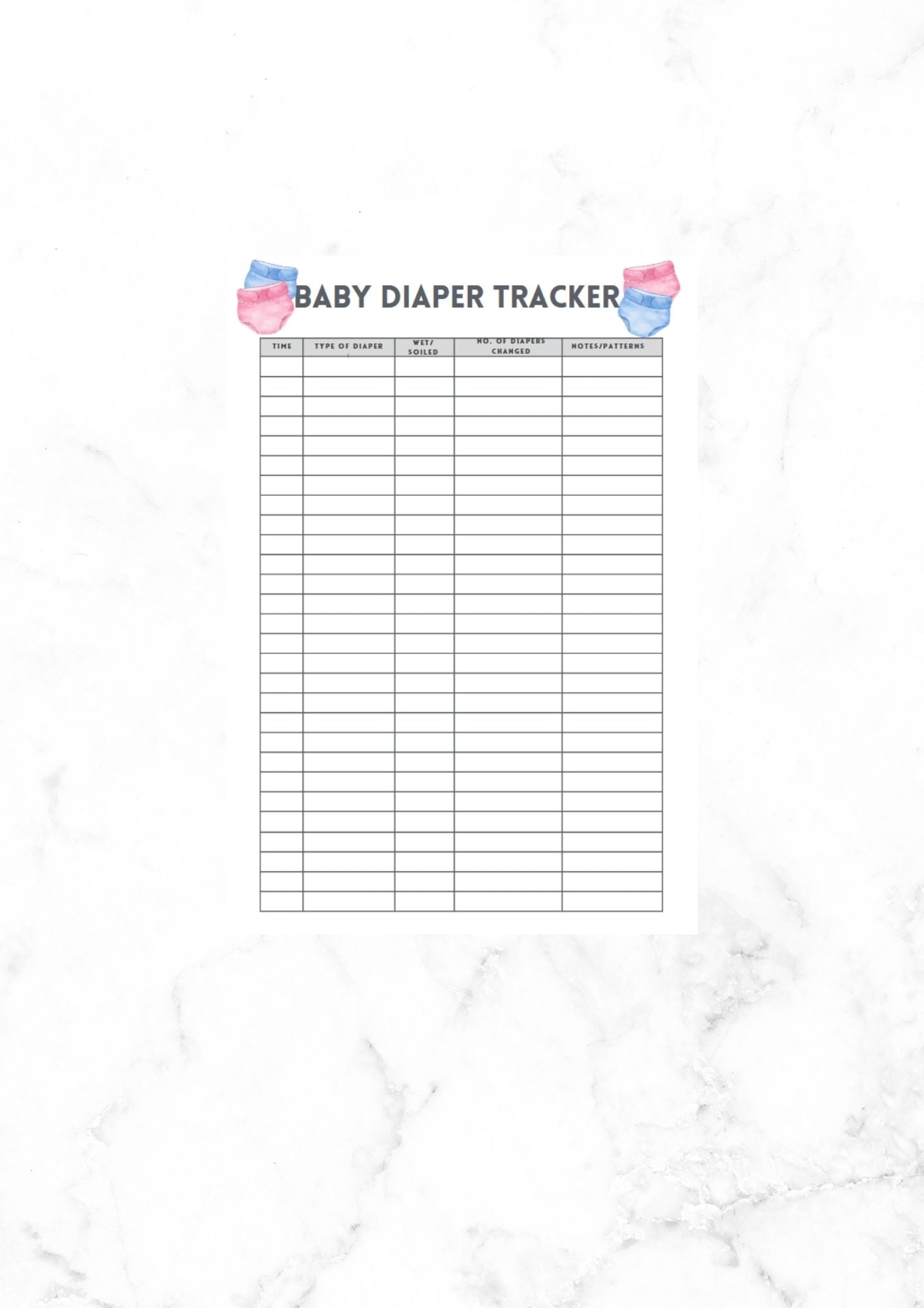 Baby diaper tracker