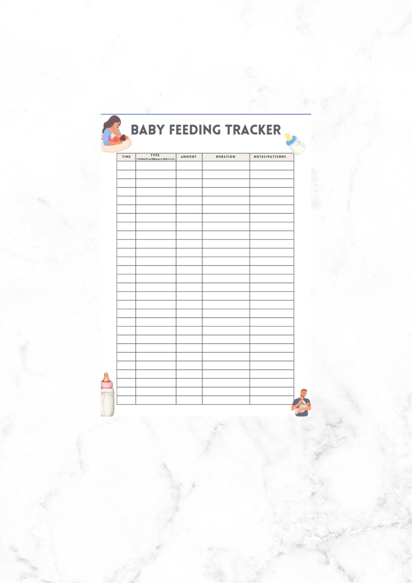 Baby feeding tracker